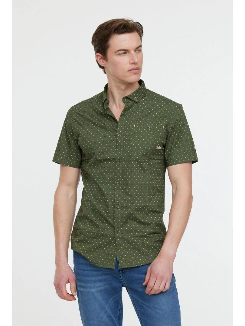 Lee Cooper Chemise manches courtes coton slim DIMIO MC Vert