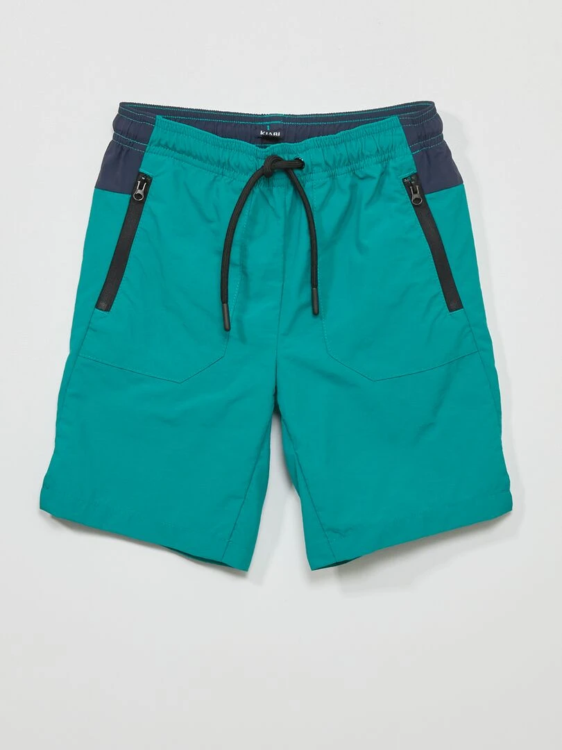 Bermuda avec zippées Vert/marine