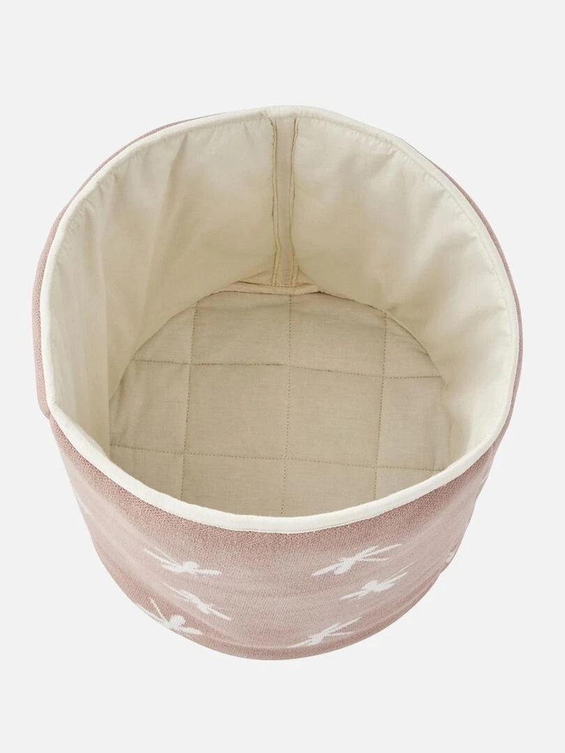 Panier de rangement libellules en tricot BIO  poudré   Noukie's   Rose