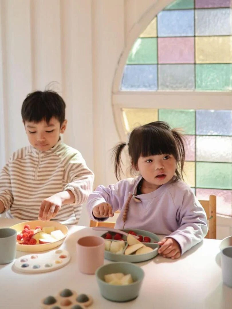 Assiette à compartiments en silicone avec ventouse Tradewinds   Bleu