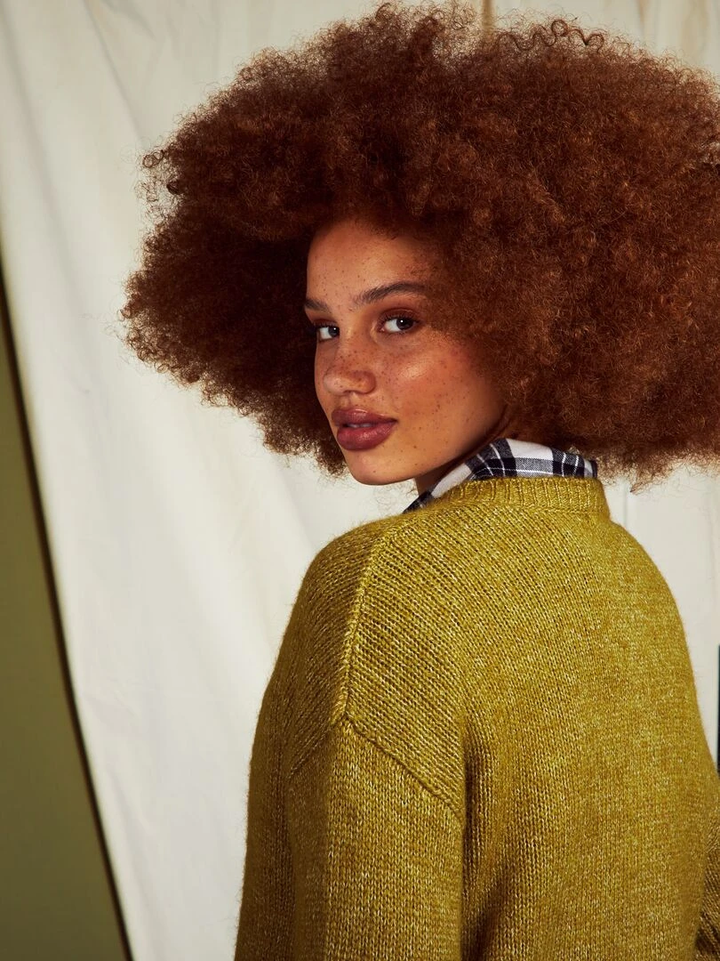 Gilet en maille avec ouverture boutonnée   Vert