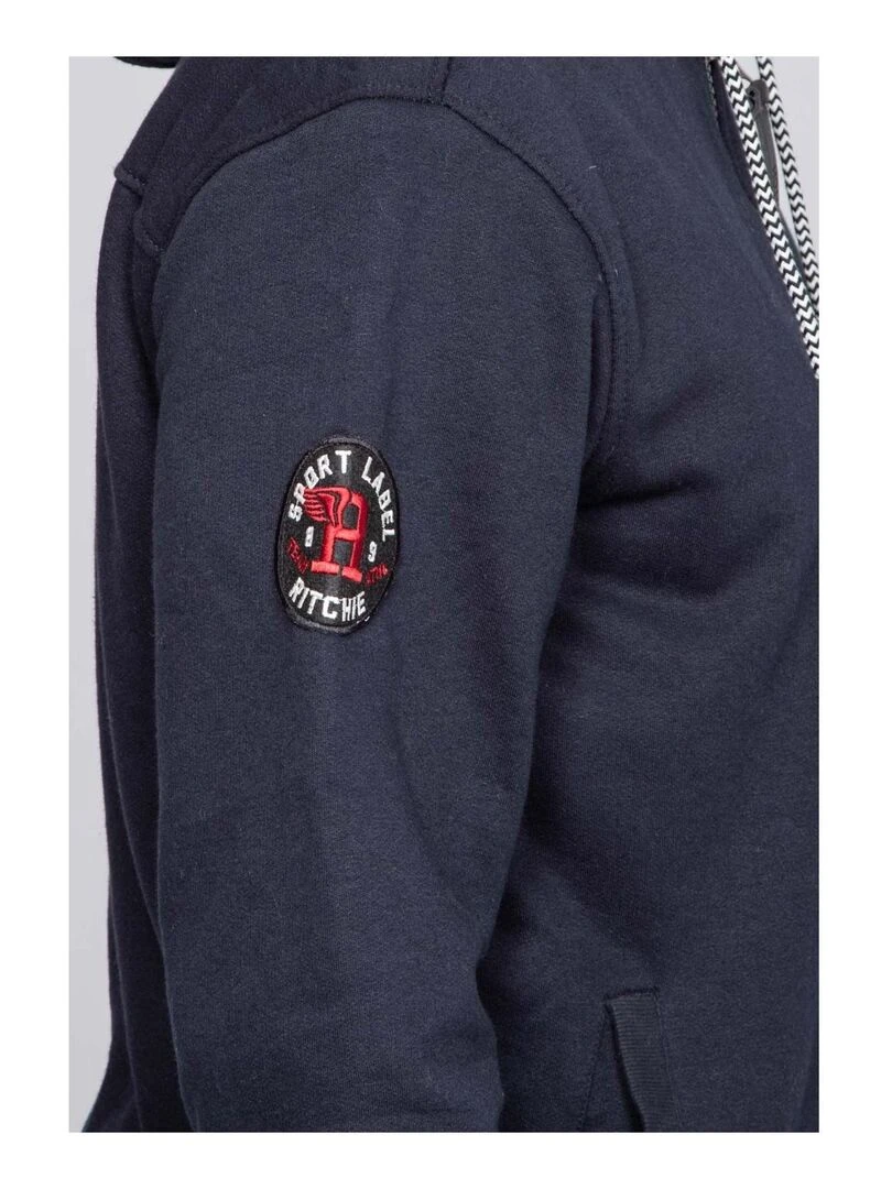 Sweat zippé capuche WARMUP   Bleu marine