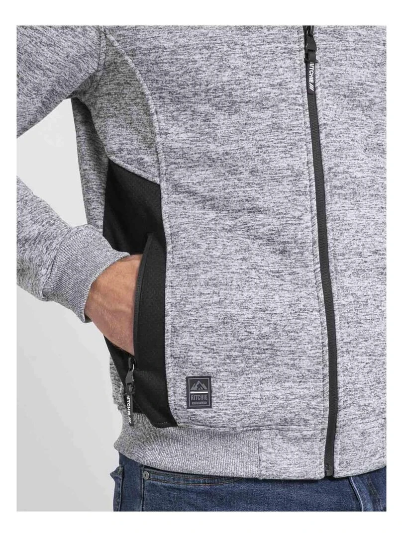 Sweat zippé col montant WIRAPOL   Gris