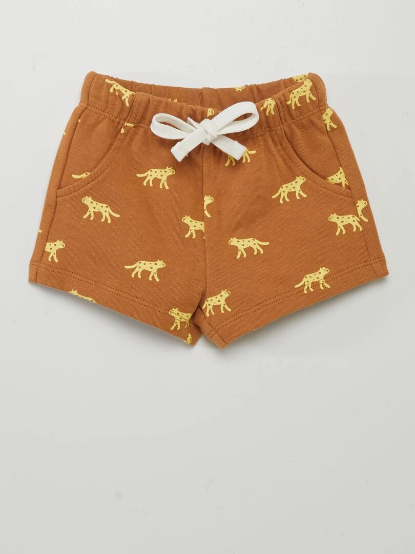 Lot de 2 shorts en molleton fin   Marron/Jaune