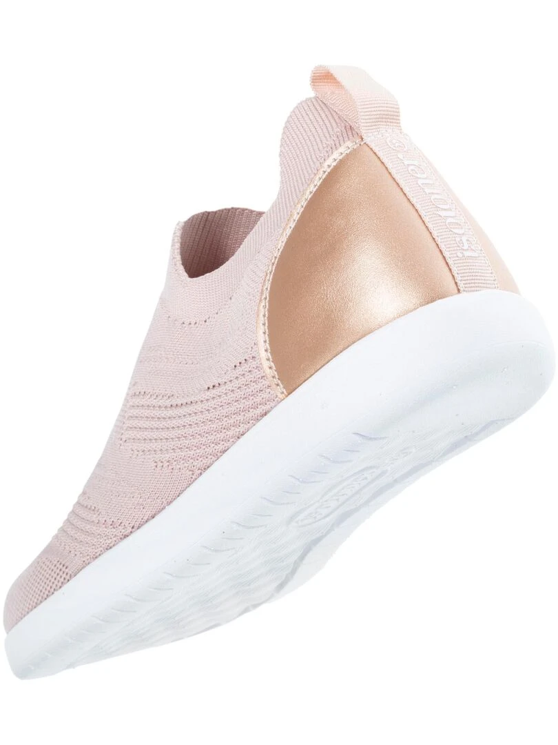 Baskets Confort Femme slip on Rose poudré   Rose clair