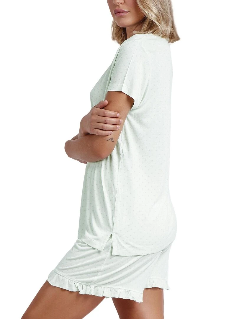 Pyjama short t shirt Good Night   Vert