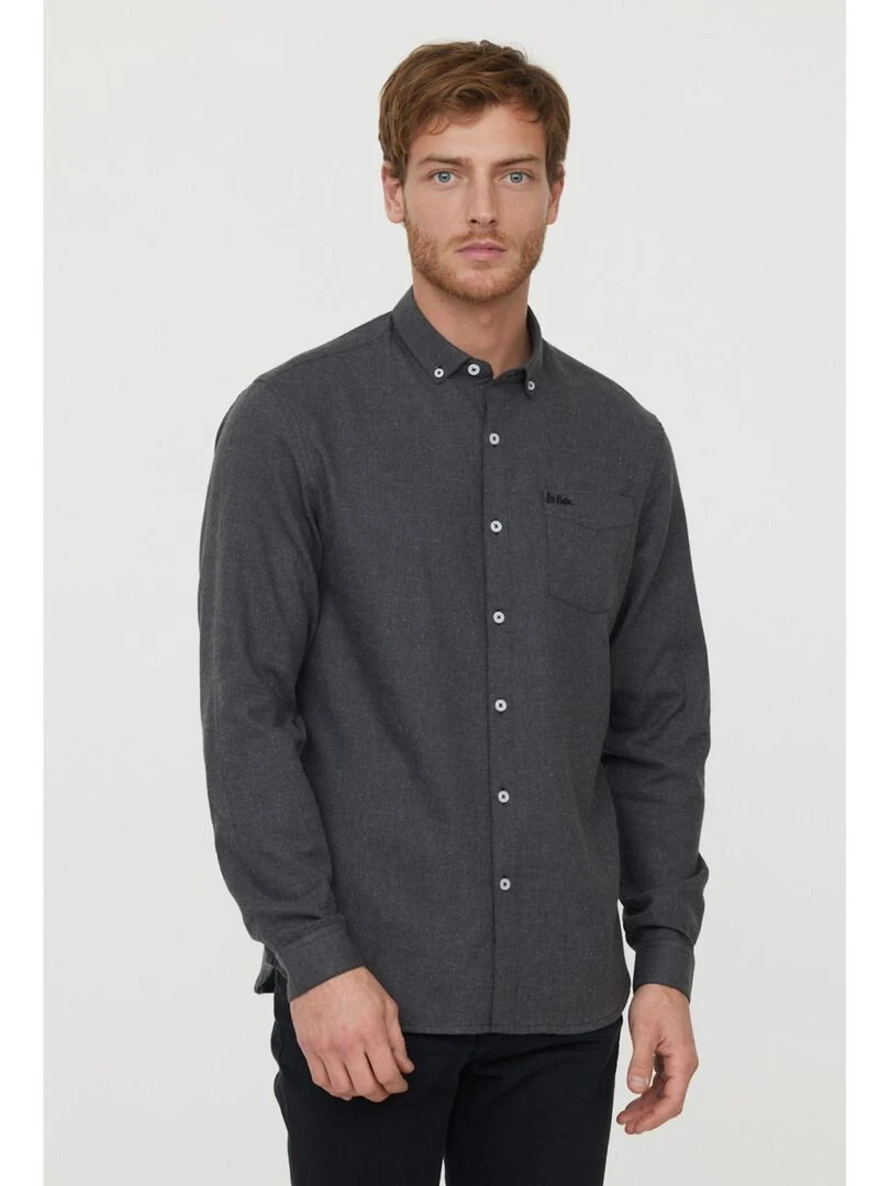 Lee Cooper Chemise manches longues coton regular DERTY gris anthracite
