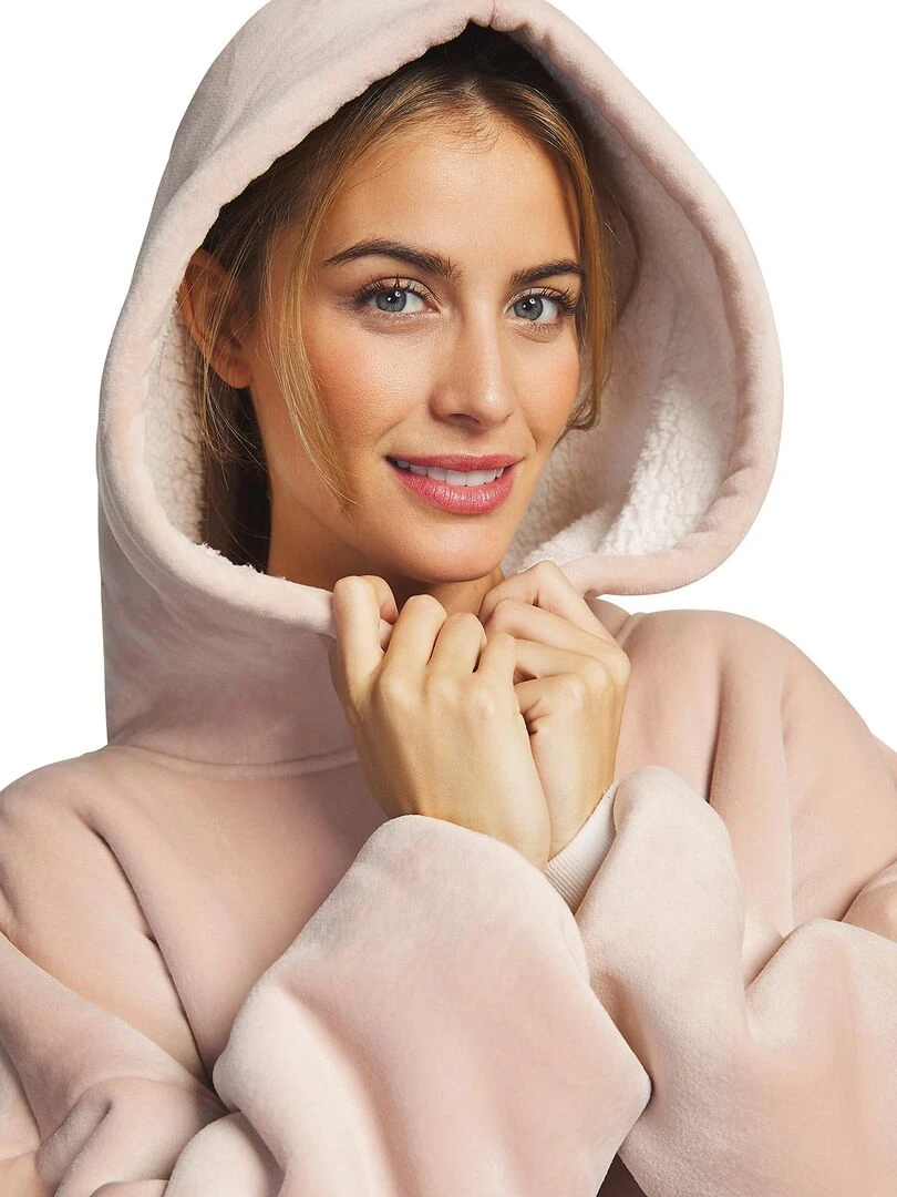 Poncho d'intérieur à capuche Supersoft   Rose