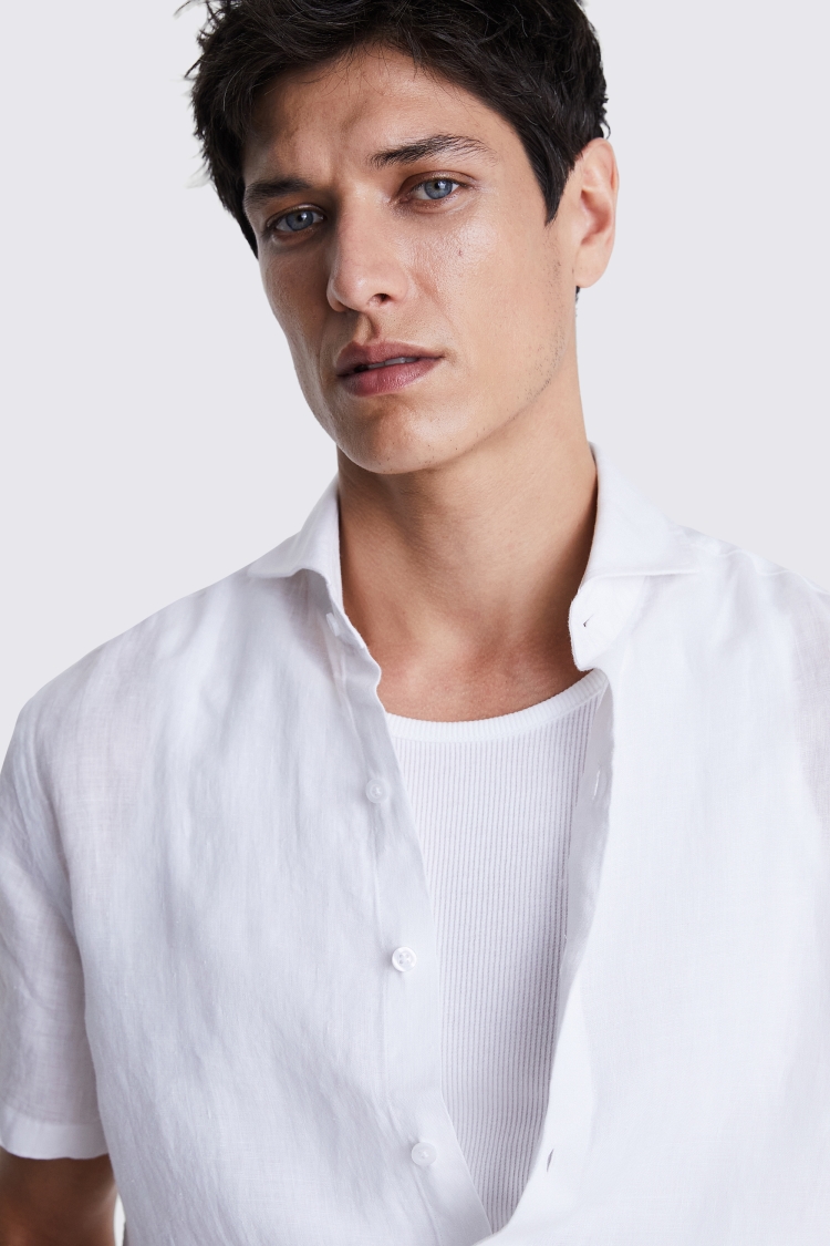 Cotton Linen Camel Stripe Shirt   Buy Online at Moss