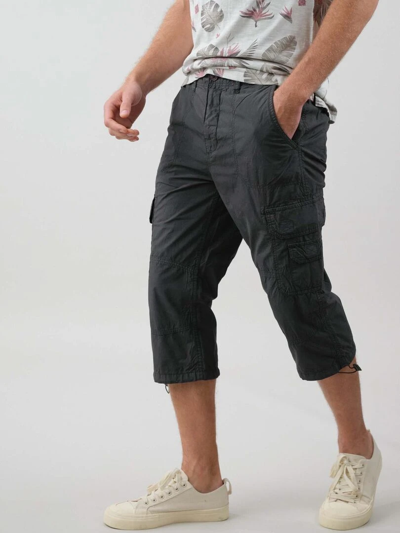 Bermuda homme en popeline 'Deeluxe'   gris anthracite