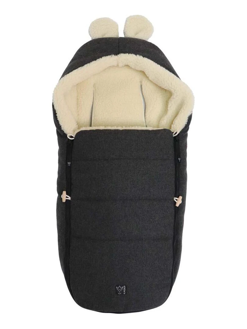 Chancelière capuche souris en laine gris foncé (0 12 mois) Gris