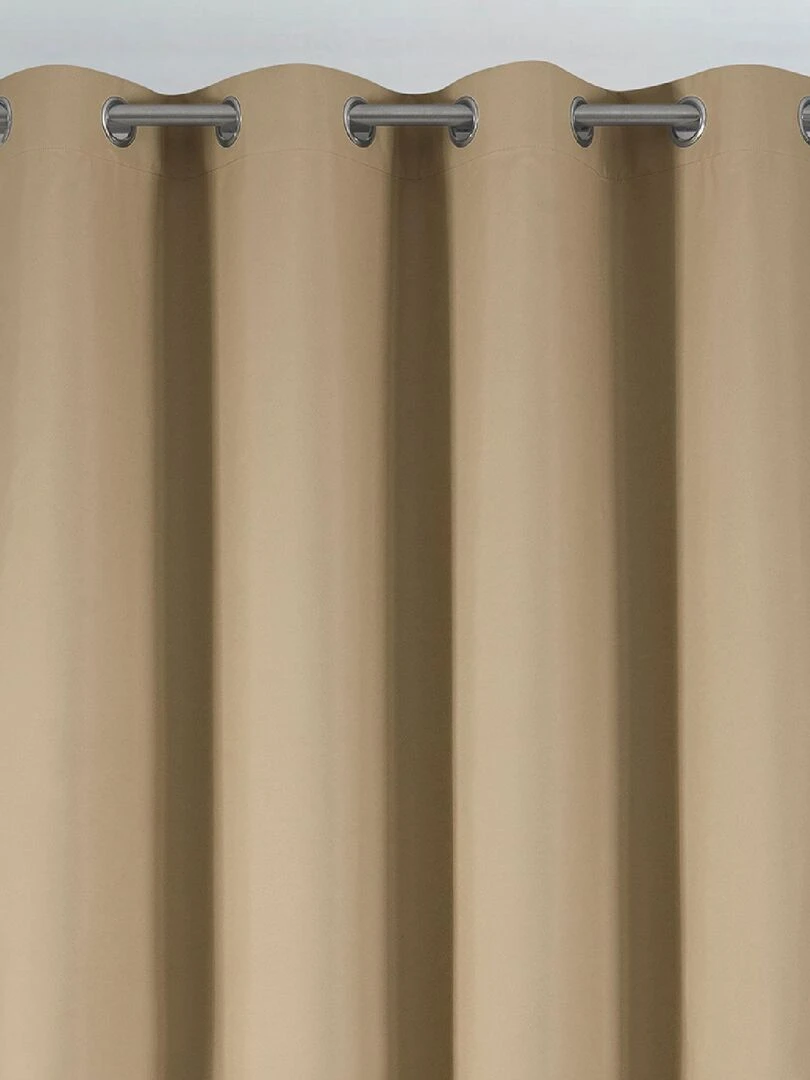 Rideau déco uni occultant et thermique Beige