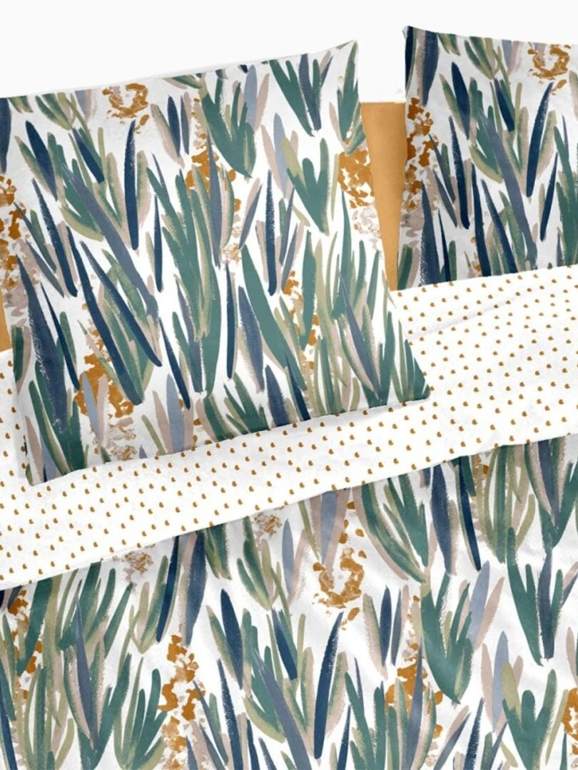 Housse de couette Faatau + taie(s) 100% coton 57 fils Vert