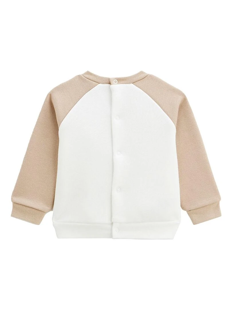 Ensemble sweat et pantalon bébé mixte Noisette   Ecru