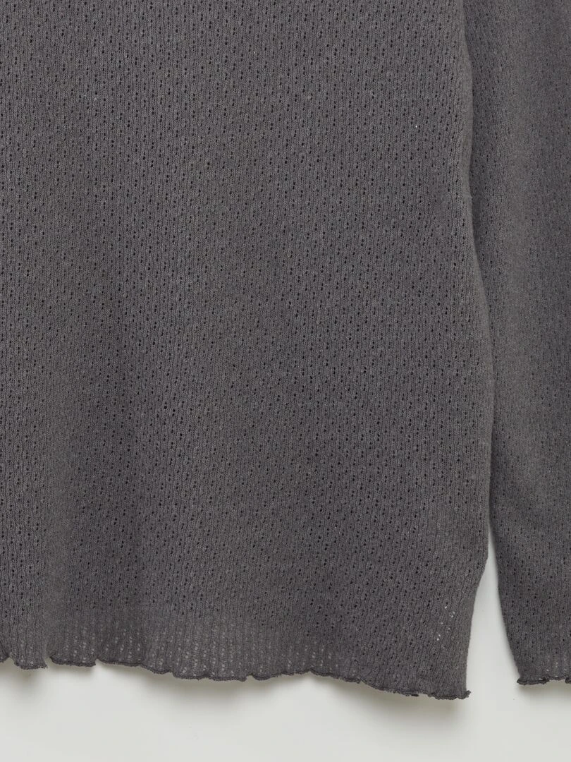 T shirt en maille ajourée Gris