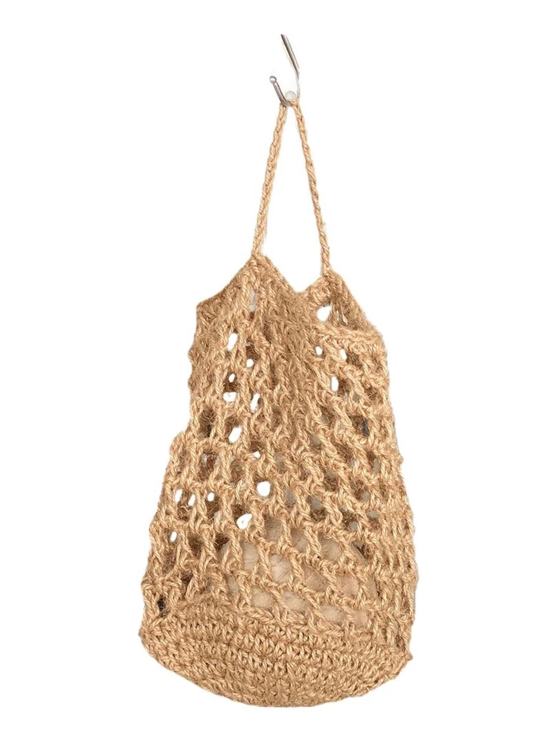 Panier filet à suspendre en jute Beige clair