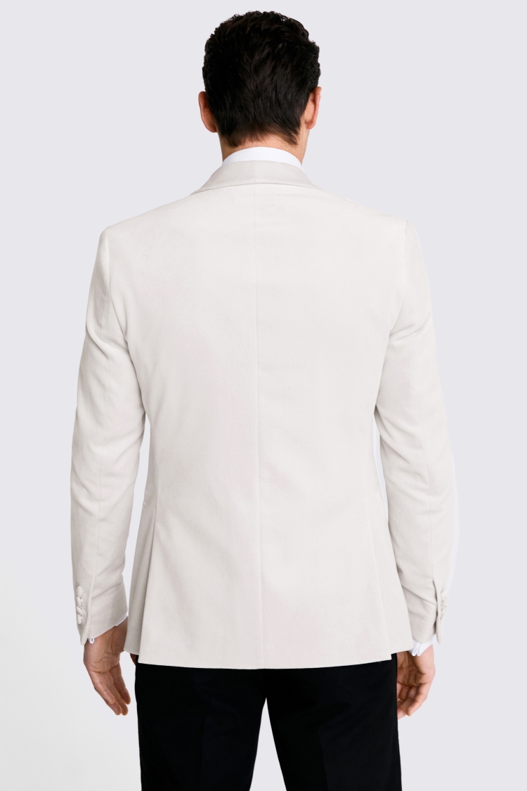 Slim Fit Light Grey Velvet Jacket    Buy Online at Moss