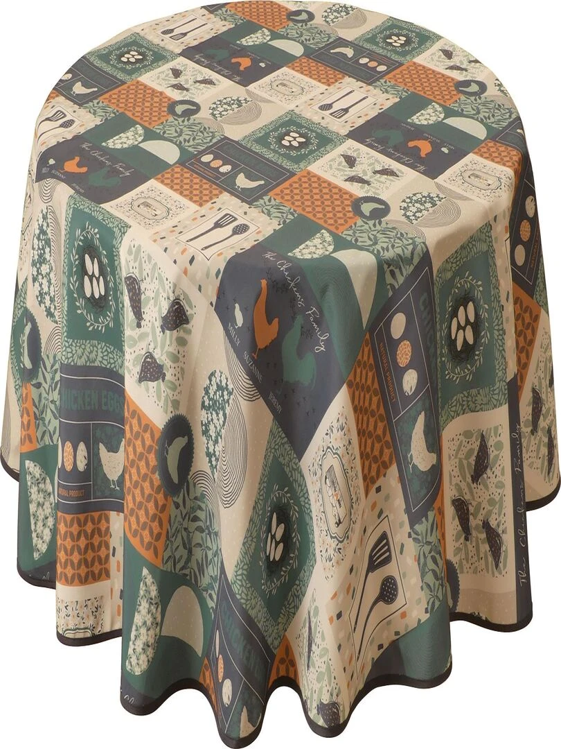 Nappe Anti taches Chicken vert Ovale 150 x 240 cm Vert