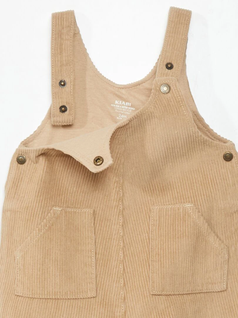 Salopette en velours côtelé   Toujours + pratique   Beige