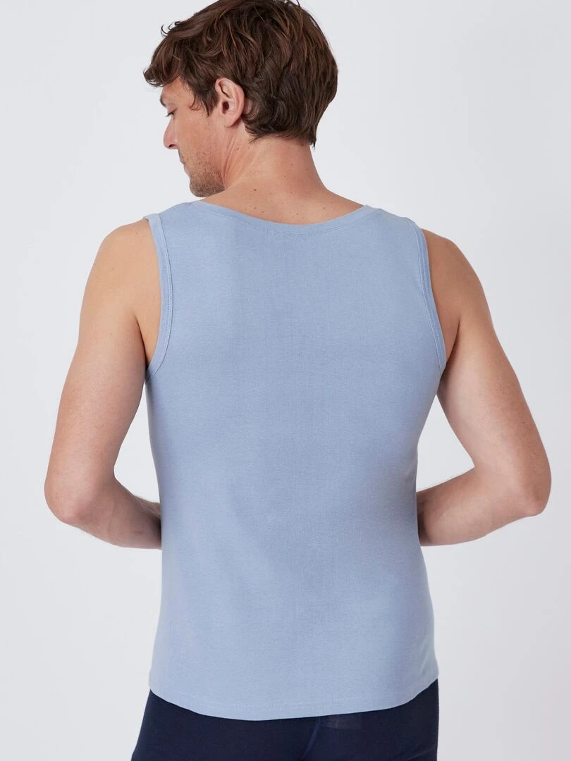 Lot de 2 débardeurs Essential pur coton peigné   Damart   Bleu