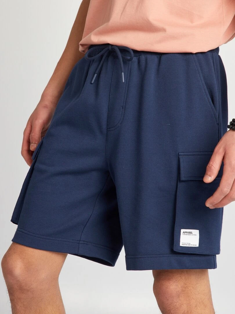 Short en coton multipoche Bleu