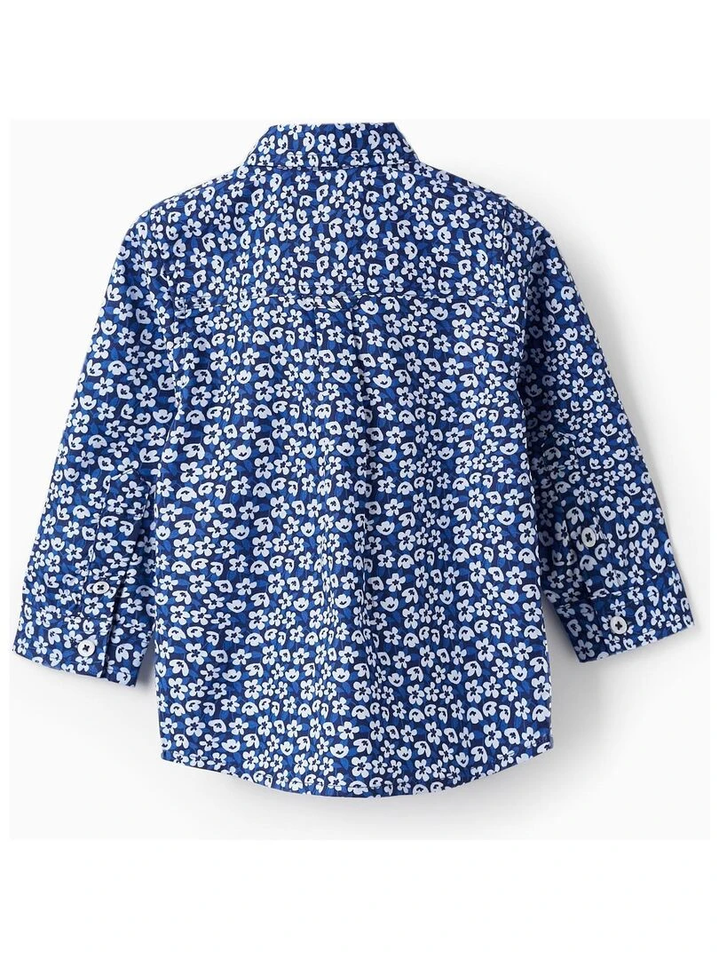 Chemise à motif floral pour bébé garçon manches longues LETS PARTY Bleu foncé