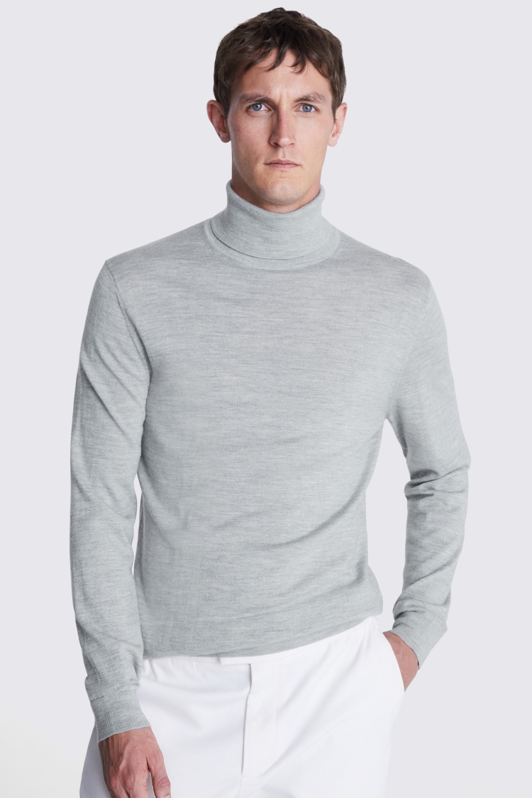 Navy Merino Crew Neck Jumper   Buy Online at Moss