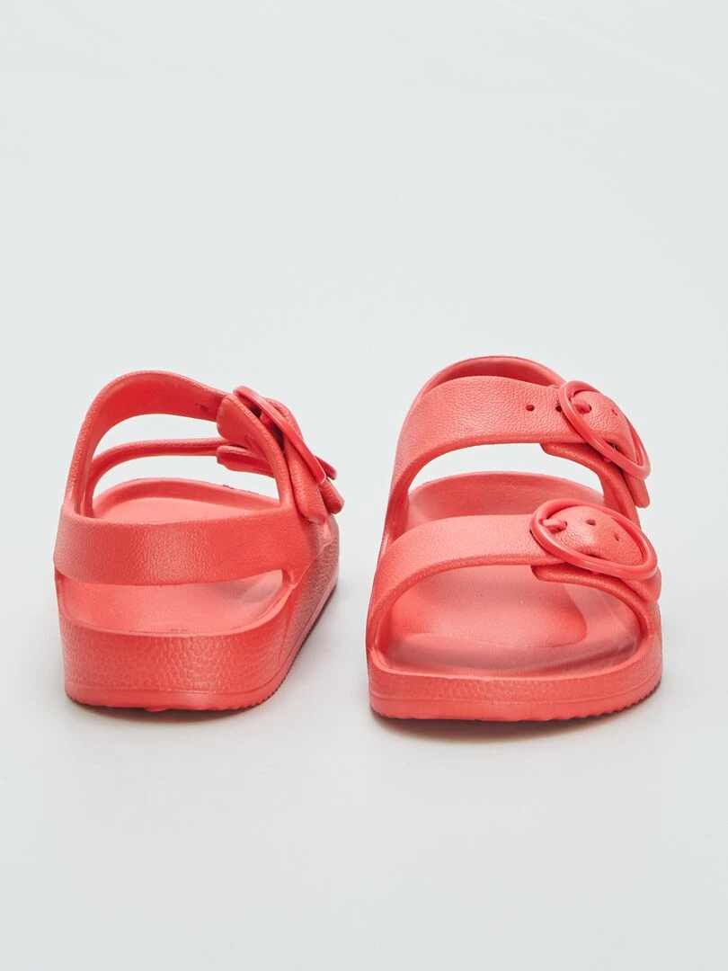 Sandales plates avec brides   Rouge