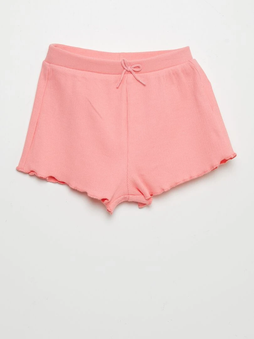 Lot de shorts côtelé 2 pièces Vert / rose