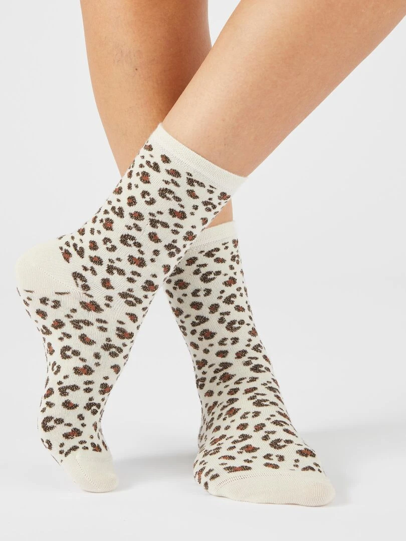 Lot de 2 paire de chaussettes avec cachemire   Damart   Beige