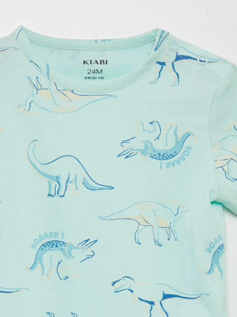 Pyjama short 2 pièces imprimé Bleu/vert