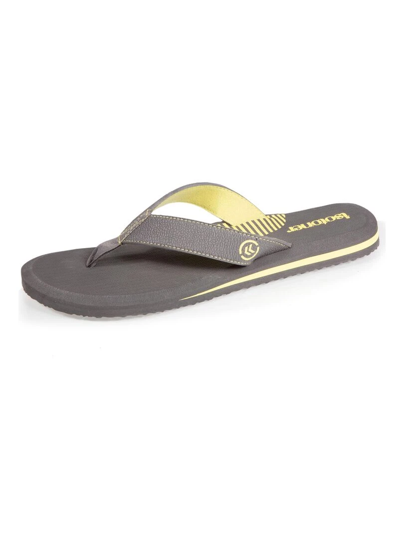 Tongs Homme bicolore Confort Gris et Jaune Gris Gris