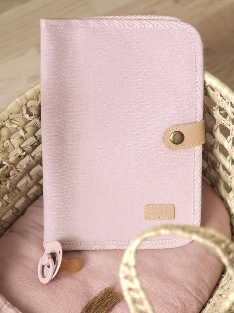 Protège carnet de santé Canvas rose poudré Rose