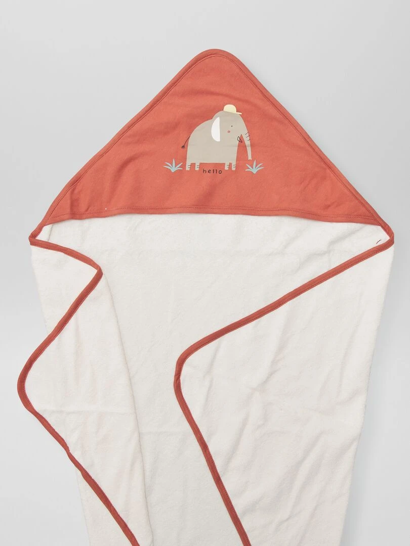 Cape de bain en coton   Brique