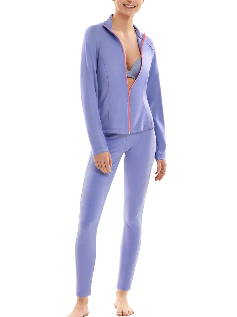 Top zippé manches longues Youthful   Violet