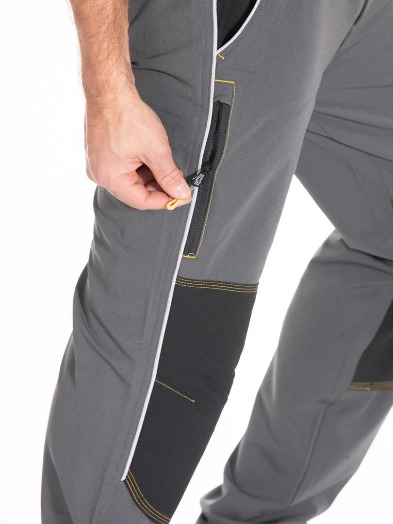 Pantalon de travail technique avec genoux renforcés WOGTEC 'Rica Lewis' Gris
