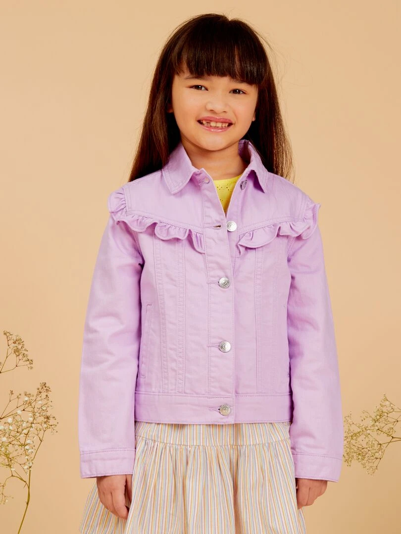 Veste en jean avec volants   Violet