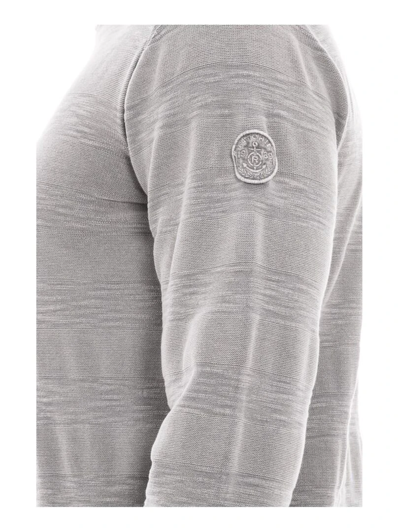 Pull col rond pur coton ADALYS   Gris