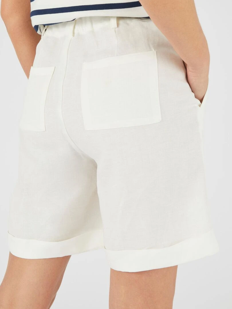 Bermuda mélange lin Climatyl   Damart   Blanc