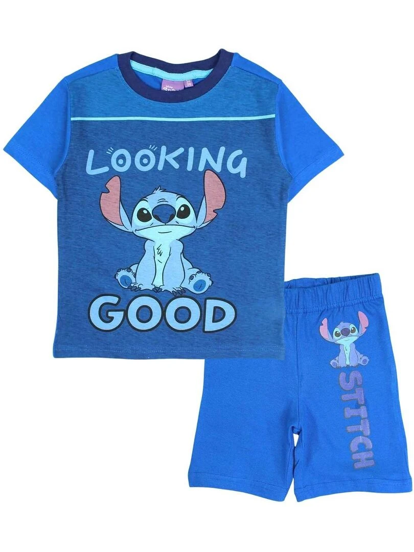 Disney Pyjama garçon imprimé Lilo Et Stitch en coton Bleu marine