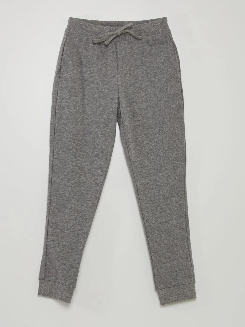 Pantalon de jogging en coton uni Mixte gris