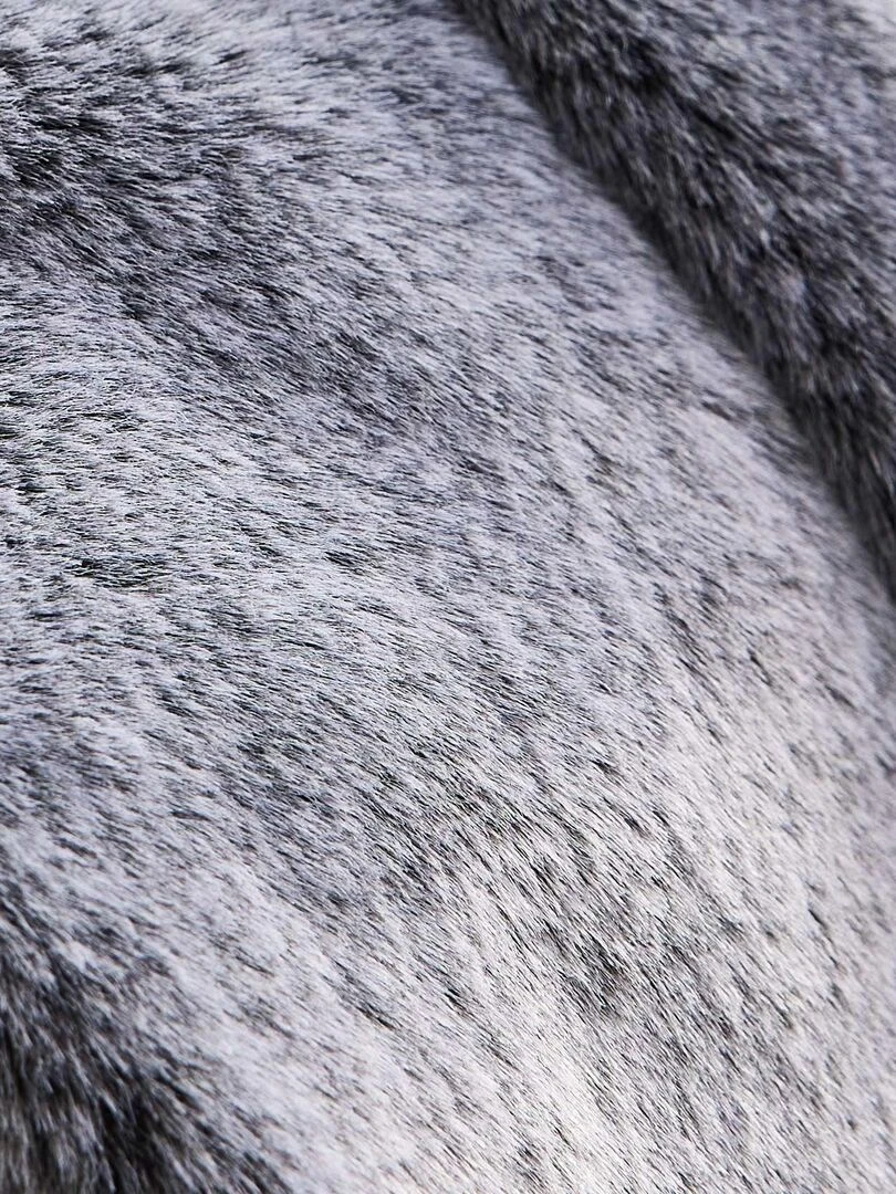 Plaid doux en imitation fourrure Gris clair