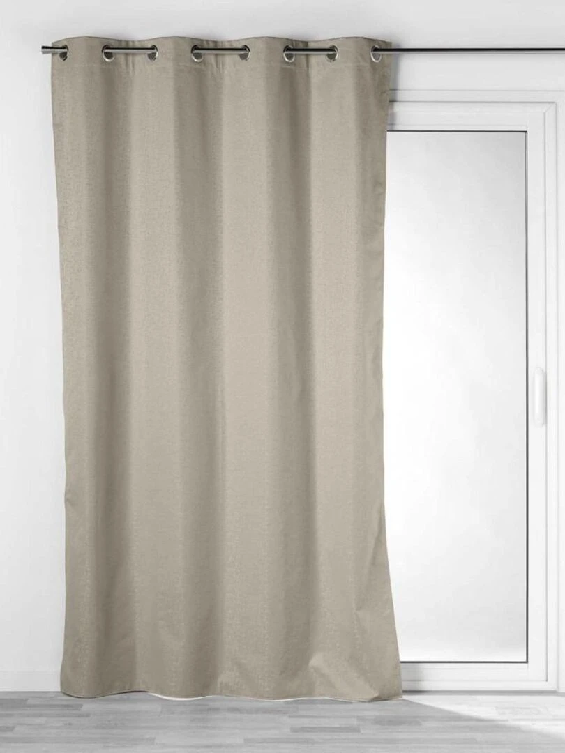 Rideau à œillets occultant jacquard 140x260 cm Darko noisette   Beige