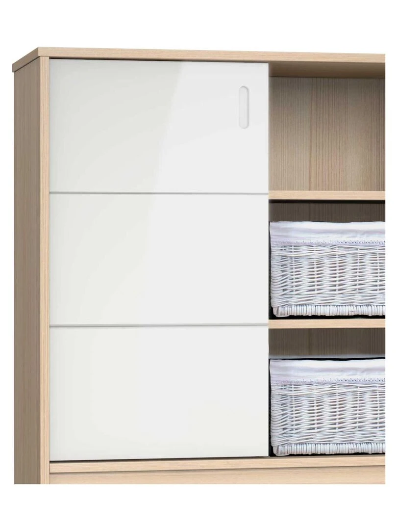 Commode java 3 niches et 1 porte coulissante Blanc
