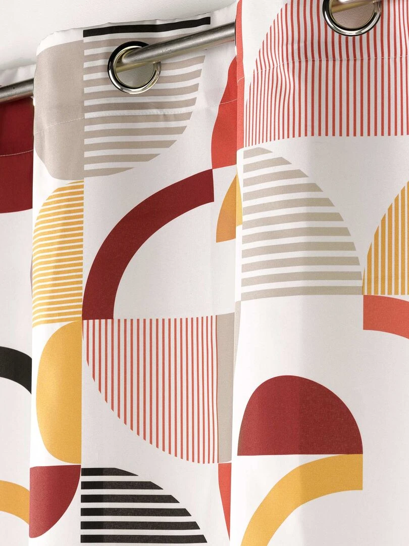 Rideau à œillets 140x260 Neoline terracotta   Rouge