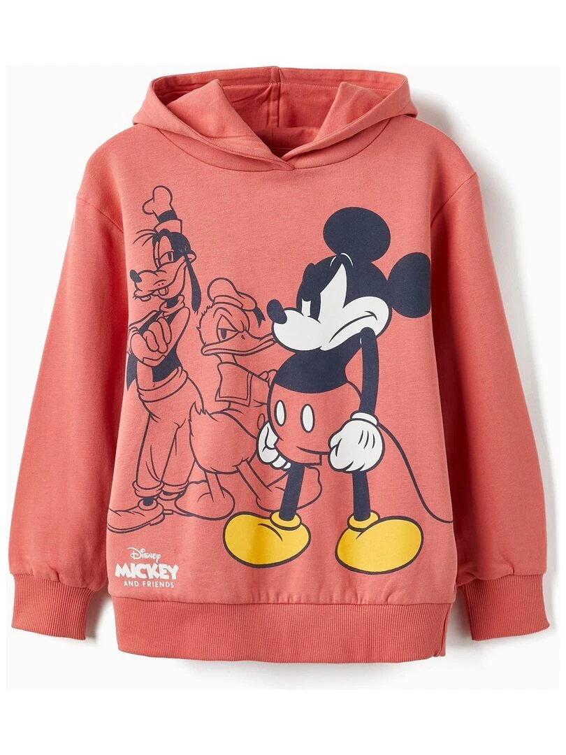 Sweat à capuche en coton pour garçon 'Mickey MICKEY Orange corail