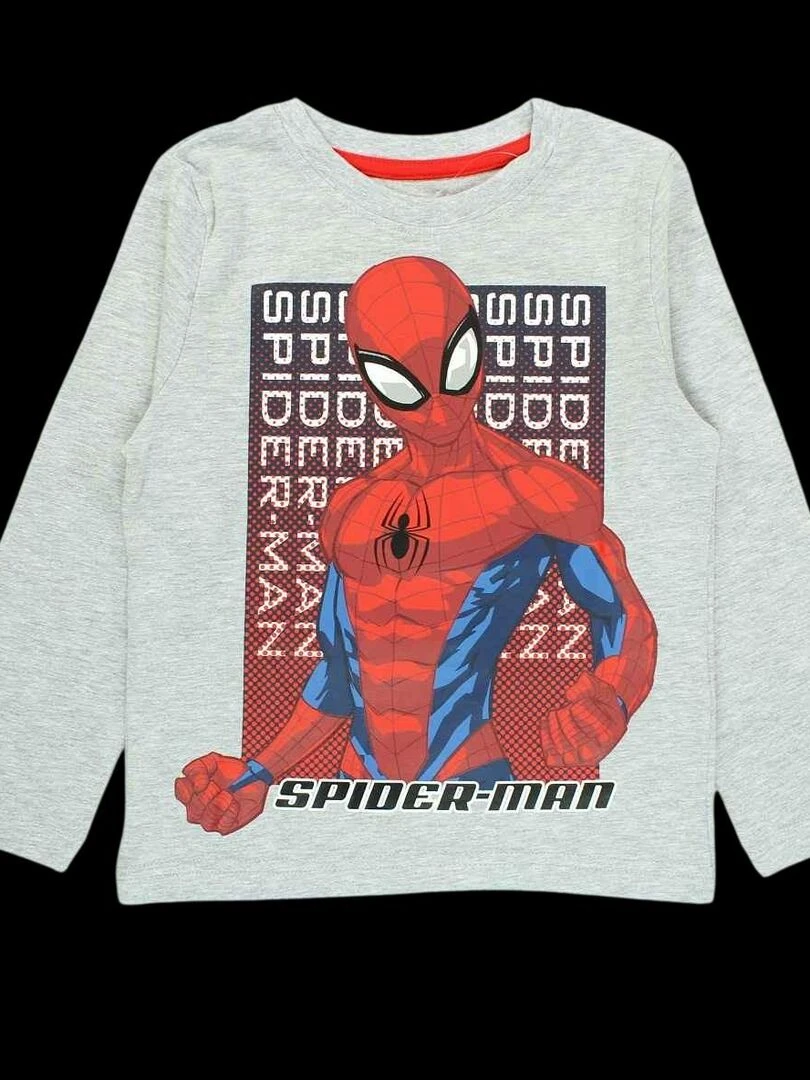 Disney Pyjama garçon imprimé Spiderman en coton Gris