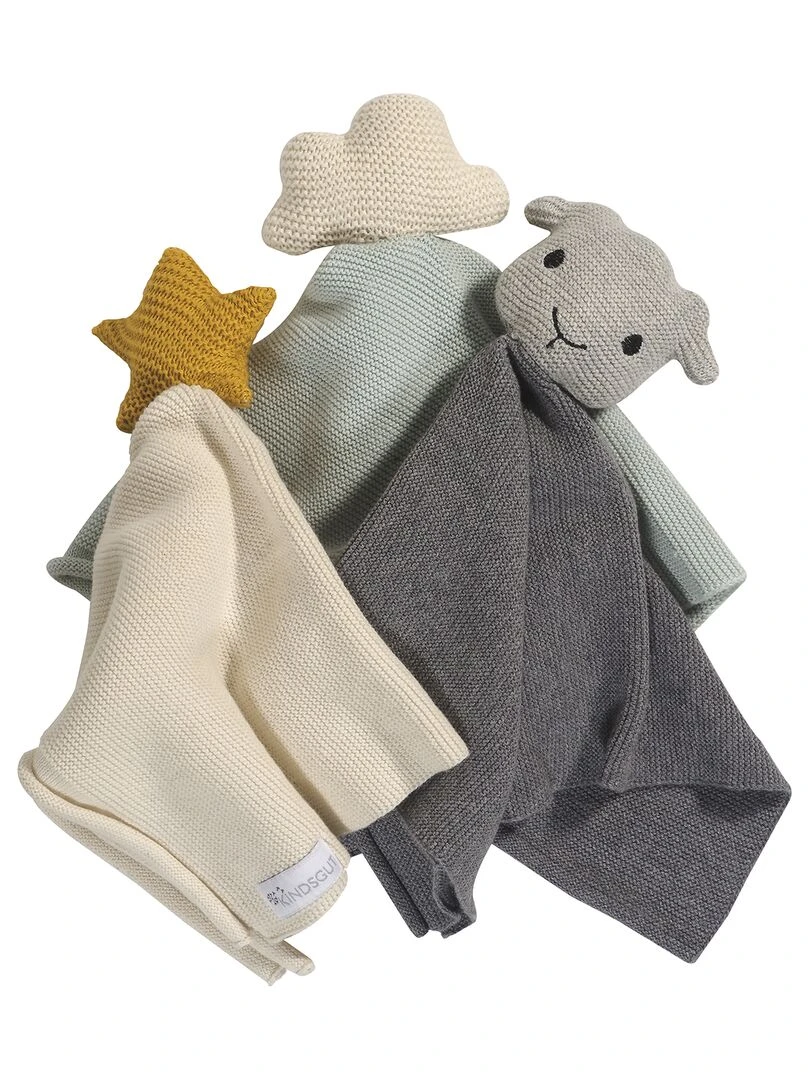 Tissu câlin hochet en coton etoile   Jaune