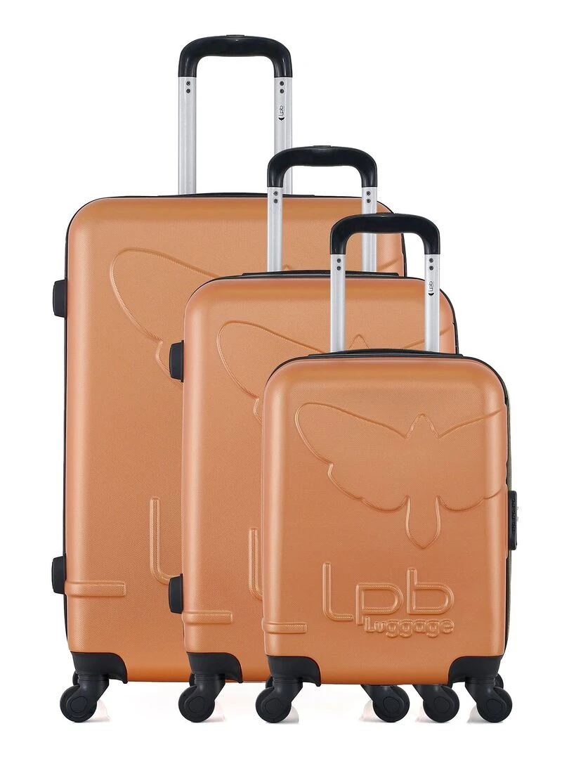LPB LUGGAGE SET DE 3 ABS NORINE A 4 ROUES Orange