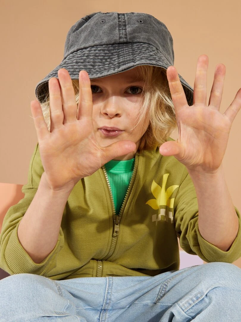 Sweat zippé à capuche   Grafik Edition   Vert